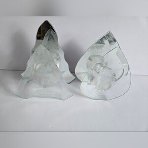 Christmas Tealight Candel Holder Set Glass